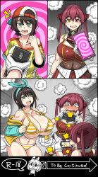 breasts brown_hair cleavage comic dr.bug female_only femdom femsub happy_trance heterochromia hololive huge_breasts hypnotic_app long_hair marine_houshou navel open_mouth red_hair short_hair smile spiral_eyes subaru_oozora symbol_in_eyes tech_control text tongue twintails virtual_youtuber rating:questionable score: user:chibi-inu