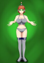 absurdres angie_(supertechno324) antenna boots fembot femsub green_eyes happy_trance headphones latex orange_hair original robotization soex spiral_eyes symbol_in_eyes tagme tech_control thigh_boots rating:Safe score:29 user:soex
