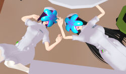 3d 3d_custom_girl black_hair femsub hat long_hair lying nurse open_mouth original parasite purple_hair rating:Questionable score:8 user:Sleepyhead97