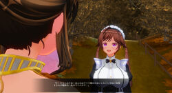 3d breasts brown_hair custom_maid_3d_2 female_only femdom femsub happy_trance harem_outfit large_breasts maid purple_eyes sennoudaisuki text translated rating:Questionable score:3 user:YuriLover2