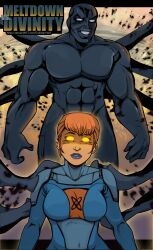 absurdres breasts chronorin divinity_(marvel) glowing glowing_eyes grey_skin large_breasts open_mouth orange_hair tabitha_smith text yellow_eyes rating:Questionable score:17 user:MultiLimbedXeno