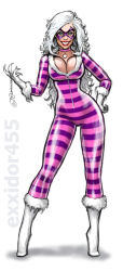 alice_in_wonderland alternate_costume black_cat blue_eyes bodysuit boots breasts cleavage collar corruption cosplay dc_comics erect_nipples evil_smile exxidor459 felicia_hardy femsub happy_trance large_breasts latex maledom marvel_comics smile super_hero western white_hair rating:Questionable score:26 user:Grim