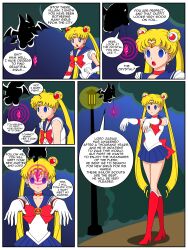 absurdres blonde_hair blue_eyes comic crystal empty_eyes expressionless femsub gloves hypnotic_accessory jimryu opera_gloves pendulum sailor_moon sailor_moon_(series) text twintails zombie_walk rating:Questionable score:113 user:AngelCam7