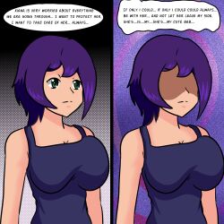 age_regression blue_hair breasts idpet original purple_hair rena_(niceguy) tagme text xiana_(niceguy) rating:Questionable score:9 user:IDPet