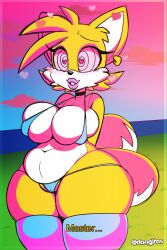 bikini breasts cameltoe clothed_exposure dongitos-too femsub furry genderswap heart heart_eyes large_breasts micro_bikini miles_tails_prower solo sonic_the_hedgehog_(series) spiral_eyes symbol_in_eyes tailsko thighhighs rating:Explicit score:147 user:plsignore