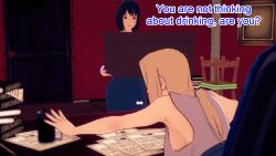 aware black_eyes black_hair blonde_hair dialogue dogdog english_text female_only naruto_(series) shizune text tsunade rating:Safe score:0 user:Bootyhunter69