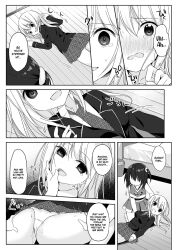 body_control body_swap breasts cheerleader comic dollification empty_eyes expressionless female_only greyscale groping hard_translated hisagi kissing large_breasts long_hair marialite monochrome multiple_girls open_mouth panties petrification possession short_hair smile spread_legs sweat swimsuit text tracksuit translated underwear yuri rating:Explicit score:31 user:L12@
