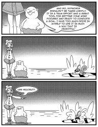 bloof comic drowzee gloria_(pokemon) greyscale humor nintendo pokemon pokemon_(creature) pokemon_sword_and_shield sobble text rating:Safe score:16 user:plsignore