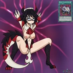 black_hair claws dragon_girl expressionless femsub glasses horns house_dragonmaid idpet nude parody squatting tail wings yu-gi-oh! rating:Explicit score:18 user:IDPet