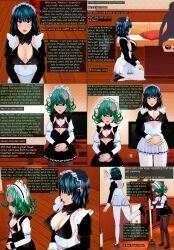 cleaning comic crowbug fubuki_(one_punch_man) green_hair koikatsu! maid maledom mantra one_punch_man tatsumaki_(one_punch_man) text rating:Questionable score:48 user:Crowbug