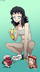  banana barefoot demon_slayer dialogue femsub fundoshi makomo_(demon_slayer) monkey_girl pet_play sarashi spiral_eyes symbol_in_eyes text zero-q  rating:safe score: user:nyandoll