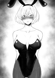 absurdres animal_ears arms_behind_back bare_shoulders blush breasts bunny_ears bunny_girl bunnysuit clothed empty_eyes expressionless fake_animal_ears female_only femsub gridman_universe large_breasts looking_at_viewer mujina_(gridman) pswaller short_hair solo ssss.dynazenon standing rating:Explicit score:17 user:JustChilling
