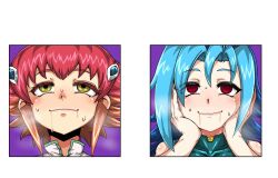 ahegao anna_kaboom blue_hair comic corruption empty_eyes female_only happy_trance long_hair red_eyes red_hair rio_kastle short_hair tentacles twintails yellow_eyes yu-gi-oh! yu-gi-oh!_zexal rating:Questionable score:30 user:foffyoul5