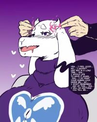 breasts corruption dialogue drool femsub furry goat_girl happy_trance large_breasts magic maledom open_mouth shishikasama short_hair smile text toriel_dreemurr undertale white_hair rating:Questionable score:139 user:Longma