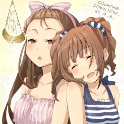 bare_shoulders brown_eyes brown_hair closed_eyes coin dazed drool empty_eyes female_only femsub hair_ribbon iori_minase k.y_kyo long_hair manip open_mouth pendulum pompom_(manipper) ribbon short_hair sleeping takatsuki_yayoi text the_idolm@ster rating:Safe score:105 user:PomPom