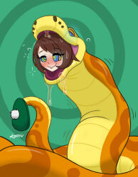  astron blush brown_hair femsub gloria_(pokemon) happy_trance hat kaa_eyes nintendo pokemon pokemon_sword_and_shield smile snake vore  rating:explicit score: user:zzzzzulu