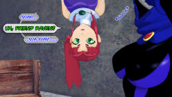 altered_common_sense aware cloak clothed confused dc_comics dialogue dogdog english_text female_only femsub floating goth green_eyes grey_skin multiple_girls raven red_hair starfire text thumb_sucking rating:Safe score:1 user:Bootyhunter69