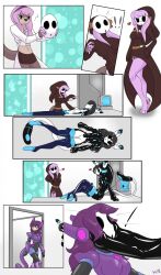 comic corruption femsub helixjack hypnotized_hypnotist latex memetic_control multiple_girls original robot shyguy transformation rating:safe score: user:riley