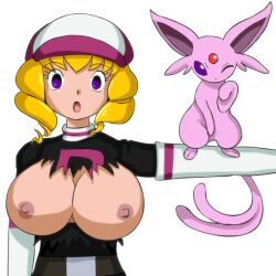 blonde_hair breasts breasts_outside domino_(pokemon) empty_eyes espeon expressionless femsub huge_breasts nintendo open_clothes p.chronos pokemon pokemon:_mewtwo_returns pokemon_(anime) pokemon_(creature) team_rocket rating:Questionable score:154 user:P.Chronos