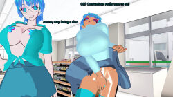 3d 3d_custom_girl alien blue_hair glasses julienx manip pubic_hair text theheckle_(manipper) rating:Questionable score:8 user:theheckle