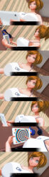 3d absurdres breasts comic custom_maid_3d_2 femsub hard_translated kamen_writer_mc large_breasts rika_(made_to_order) spiral_eyes symbol_in_eyes tech_control text translated rating:Safe score:14 user:Salinus
