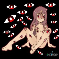 corruption digimon digimon_ghost_game empty_eyes evil_smile femsub idpet long_hair nightmare_fuel nude red_eyes ruli_tsukiyono rating:Questionable score:12 user:IDPet