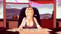 blonde_hair breasts clothed dogdog drool empty_eyes english_text expressionless female_only femsub naruto_(series) purple_hair solo text tsunade rating:Safe score:5 user:Bootyhunter69