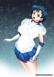 blue_hair breasts choker earrings female_only femsub hadant jewelry large_breasts open_mouth sailor_mercury sailor_moon_(series) short_hair signature simple_background skirt solo watermark rating:Questionable score:18 user:TheGoodShank