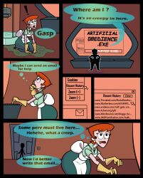 comic computer dexter's_laboratory dialogue earrings gloves jewelry mom_(dexter's_lab) orange_hair short_hair text thought_bubble tongue tongue_out western whargleblargle rating:Questionable score:16 user:TheGoodShank
