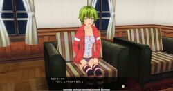 3d breasts chair custom_maid_3d_2 dialogue empty_eyes femsub green_eyes green_hair happy_trance jacket open_mouth shirt short_hair shorts sitting smile text thighhighs translated xenon3131_mc rating:Questionable score:8 user:kegmeg