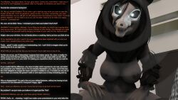 3d altered_perception black_hair caption claws furry glowing_eyes happy_trance humor hypnotic_eyes illusion looking_at_viewer manip monster_girl pov pov_sub scp-1471 scp_foundation spiral text thalarynth_(manipper) white_eyes rating:Explicit score:25 user:Thalarynth