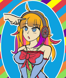 blonde_hair bow breasts drool empty_eyes female_only femsub finger_to_forehead headphones hypnotic_fingers hypnotic_hands hypnotic_touch large_breasts open_mouth original sortish vi_(vynil) rating:Safe score:162 user:ItSwingsBothWays