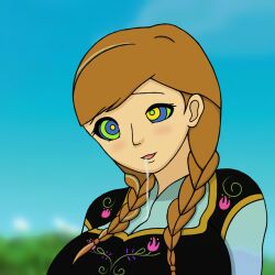 brown_hair disney drool femsub frozen httpwwwcom hypnotic_eyes kaa_eyes princess princess_anna twintails rating:safe score: user:grim