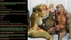 3d arden_(thalarynth) aware becca_(thalarynth) bottomless breasts caption dialogue femdom furry harry_(thalarynth) hypnotized_assistant hypnotized_hypnotist lizard_boy malesub manip multiple_boys multiple_subs muscle_boy nude original pendulum penis scalie snake_girl text thalarynth_(manipper) topless rating:Explicit score:17 user:Thalarynth