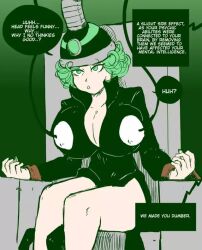 brain_drain breast_expansion breasts chair comic corruption dialogue empty_eyes femsub green_eyes green_hair helmet huge_breasts hypnotic_accessory large_breasts one_punch_man shishikasama short_hair tatsumaki_(one_punch_man) tech_control text rating:Questionable score:149 user:Longma