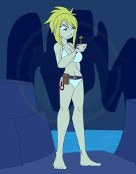 barefoot bikini blonde_hair breasts brown_hair dragon-fangx fairy_tail feet female_only large_breasts lucy_heartfilia transformation rating:Questionable score:30 user:godofwar99