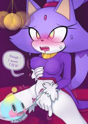 blaze_the_cat blush cat_girl clothed dialogue drool erect_nipples erect_nipples_under_clothes female_only femsub furry groping kneeling masturbation open_mouth pendulum purple_hair ring_eyes saltorii solo sonic_the_hedgehog_(series) sweat text tongue watermark rating:Explicit score:105 user:plsignore