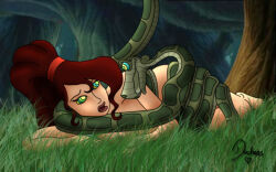 bottomless brown_hair coils disney femsub hercules_(movie) hypnotic_eyes kaa kaa_eyes lizzidoll long_hair lying megara nude snake the_jungle_book topless rating:questionable score: user:hypno