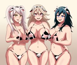 absurdres bikini breasts byleth_eisner cleavage corrin_(fire_emblem) cow_girl cow_print elf_ears empty_eyes fake_animal_ears female_only femsub fire_emblem fire_emblem_awakening fire_emblem_fates fire_emblem_three_houses green_hair hand_on_hip happy_trance lactation large_breasts long_hair looking_at_viewer migirider multiple_girls multiple_subs navel nintendo open_mouth princess robin_(fire_emblem_awakening) standing twintails white_hair rating:Questionable score:94 user:Icontrol