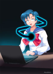 blue_hair breasts computer female_only gradient_background hadant large_breasts magic sailor_mercury sailor_moon_(series) school_uniform short_hair shrunken_irises signature simple_background solo watermark rating:Questionable score:12 user:TheGoodShank