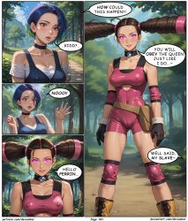 ai_art blue_hair brown_hair devianbar dialogue empty_eyes femsub happy_trance kidd_summers large_breasts nintendo perrin_(pokemon) pokemon short_hair team_hypno text rating:Safe score:3 user:Proyecto38