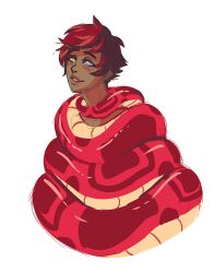  blush coils dark_skin happy_trance kaa_eyes red_hair scalesandspirals smile snake  rating:safe score: user:sleepyboi32