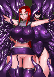 alien alien_girl bondage bottomless breasts corruption dc_comics empty_eyes femdom femsub groping holding_breasts huge_breasts leotard long_hair raven red_hair short_hair starfire super_hero teen_titans tentacles zxc rating:Questionable score:12 user:TheGoodShank