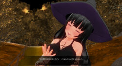 3d black_hair breasts custom_maid_3d_2 female_only femdom femsub hat large_breasts sennoudaisuki tattoo text translated tribal_tattoo witch witch_hat rating:Questionable score:4 user:YuriLover2