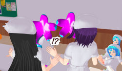 3d 3d_custom_girl black_hair blue_eyes blue_hair femsub happy_trance hat long_hair nurse original parasite purple_hair pussy sitting surprised symbol_in_eyes rating:Explicit score:7 user:Sleepyhead97