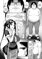black_hair bottomless bouncing_breasts breasts comic dialogue empty_eyes expressionless greyscale large_breasts long_hair monochrome sakamata_nerimono school_uniform sex short_hair sisters spanish tagme text topless twintails ugly_bastard rating:Explicit score:4 user:L12@