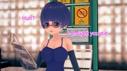aware book clothed dialogue english_text female_only glasses mustardsauce pokemon pokemon_(anime) purple_eyes purple_hair shauntal solo text rating:Safe score:0 user:Bootyhunter69