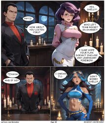 admin_shelly ai_art black_hair dark_skin devianbar dialogue giovanni glasses large_breasts long_hair nintendo pokemon purple_hair short_hair team_aqua team_hypno team_rocket text wicke rating:Questionable score:2 user:Proyecto38