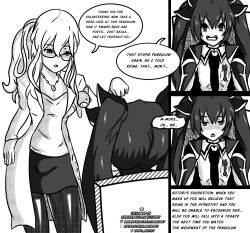 date_a_live femdom femsub greyscale hypnotized_hypnotist idpet jade_(idpet) kotori_itsuka lineart long_hair monochrome original reine_murasame stage_hypnosis text twintails unaware rating:Questionable score:22 user:IDPet
