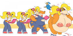 ass ass_expansion bbw before_and_after blonde_hair bottomless brain_drain breast_expansion breasts coco_bandicoot crash_bandicoot_(series) fat femsub furry huge_ass huge_breasts kaa_eyes magikoopa nintendo nude open_mouth sequence super_mario_bros. superspoe topless transformation yoshi yoshification rating:questionable score: user:skullgoblin